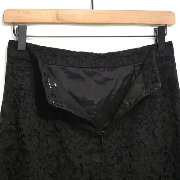 Aritzia Babaton Black Pencil Lace Overlay Skirt Midi Classic Party Formal Size 4 - Picture 11 of 16